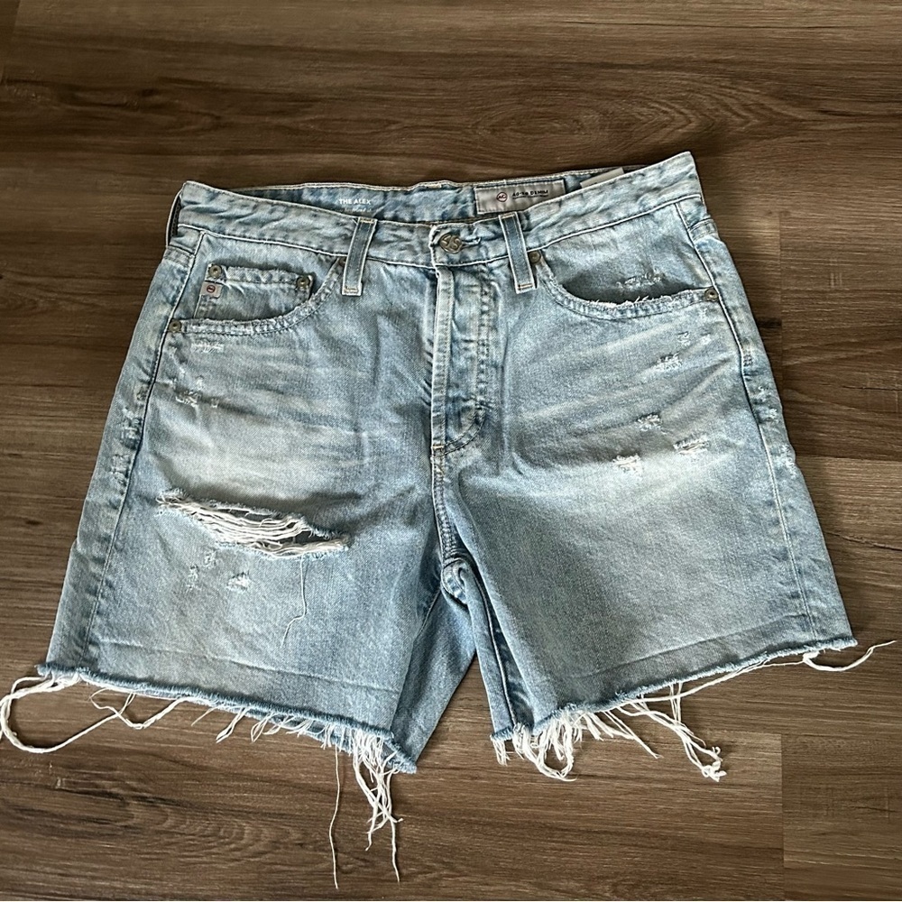 Adriano Goldschmied Light Wash Denim Cut Off Shorts Women 26R - Picture 1 of 10